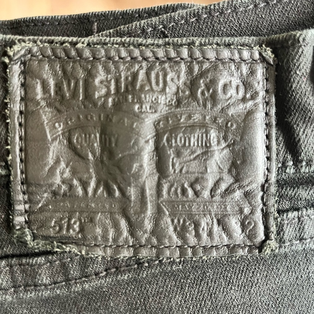 Levi’s 513 Slim Straight Jeans Men’s 34x32 Black Stretch Denim Y2K - Picture 6 of 6